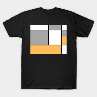 Squares and Rectangles  Gold , Grey, and White T-Shirt